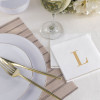 Disposable Paper Cocktail Napkins with Gold Monogram "L" - 48 Count (3 Sets of 16)