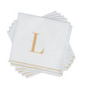 Disposable Paper Cocktail Napkins with Gold Monogram "L" - 48 Count (3 Sets of 16)