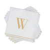 Disposable Paper Cocktail Napkins with Gold Monogram "W" - 48 Count (3 Sets of 16)