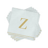 Disposable Paper Cocktail Napkins with Gold Monogram "Z" - 48 Count (3 Sets of 16)
