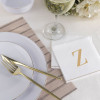 Disposable Paper Cocktail Napkins with Gold Monogram "Z" - 48 Count (3 Sets of 16)