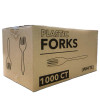 Case of Plastic - Disposable - Medium Weight - White - Forks | 1000 ct.