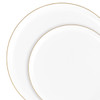White w/ Gold Border Edge 10.6" Plastic Wedding Banquet Plates 10ct