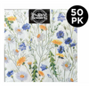 Wild Flowers Square Paper Lunch Napkins - Pack of 50