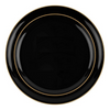 Walled Black w/ Gold Border High-Quality 10.25" Dinner & 7.5" Salad Plastic Party Plates Pack of 64