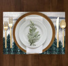 White Christmas Placemat 12.5" x 18.5" Durable Heavyweight Paper Elegant Table Setting - 24 Count