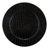 Black Snake Skin Look Round Plastic Charger Party Plate | 1 Charger