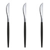 Trendables Black/Silver Disposable Cutlery Set - Spoons, Forks, Knives - 20 Count Each - Elegant Plastic Flatware for Parties, Events, and Catering