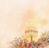 Delicate Menorah 12.5" x 12.5" Durable Heavyweight Paper Placemat Elegant Table Setting - 24 Count