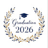 Grad Wreath Graduation 2026 Cocktail Napkins - Premium Airlaid Linen-Feel Disposable Hand Towels for Graduation Party & Event - 20 Pack