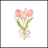 Tulip Bouquet Disposable Airlaid Buffet/Cocktail Napkins, Soft Luxury Linen-Feel Napkins for Parties, Weddings & Events - 20 Pack