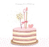 Altoona Design Pink Birthday Cake Disposable Airlaid Buffet / Cocktail - Premium Airlaid Linen-Feel Disposable Hand Towels for Birthday Party, Baby Shower & Event Decor - 20 Pack