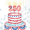 IHR Patriotic White USA 250 July 4th  Paper Cocktail / Beverage  Napkins for Independence Day, Memorial Day, Summer Entertaining & Holiday Celebrations - 20 Per Package