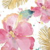 Boston International Cocktail Napkins Disposable 3-Ply Paper Beverage Party Napkin 20-Count, 5" x 5", Flamingo Fever Flower (Cream)