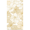 Boston International White Hibiscus Gold Guest Towels, Soft 3-Ply Floral Paper Hand Towels, Decorative Disposable Bathroom Napkins for Parties & Powder Rooms