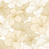 Boston International White Hibiscus Gold Cocktail Napkins, Soft 3-Ply Floral Paper Beverage Napkins, Decorative Disposable Party Napkins for Drinks & Entertaining