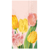 Boston International Spring Tulips Rose Guest Towels, Soft 3-Ply Floral Paper Hand Towels, Decorative Disposable Bathroom Napkins for Powder Rooms & Parties