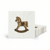 Altoona Design Vintage Rocking Horse Cocktail Napkins - Premium Airlaid Linen-Feel Disposable Hand Towels for Birthday Party, Baby Shower & Event Decor