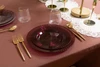 Elegant 11-Inch Round Disposable Party Dinner Plate with Mahogany Gemstone Design