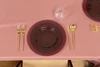 Elegant 9-Inch Round Disposable Party Dinner Plate with Mahogany Gemstone Design