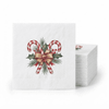 Altoona Design Double Candy Christmas Disposable Cocktail Napkins, Absorbent Airlaid Linen-Feel Napkins for Xmas Dinner, Holiday Party & Winter Decor - 20 Pack