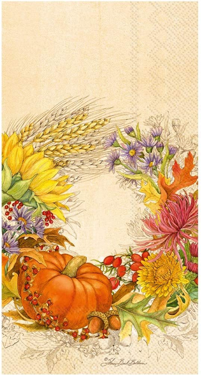 Beautiful Harvest Paper Guest Towels - Buffet Napkins