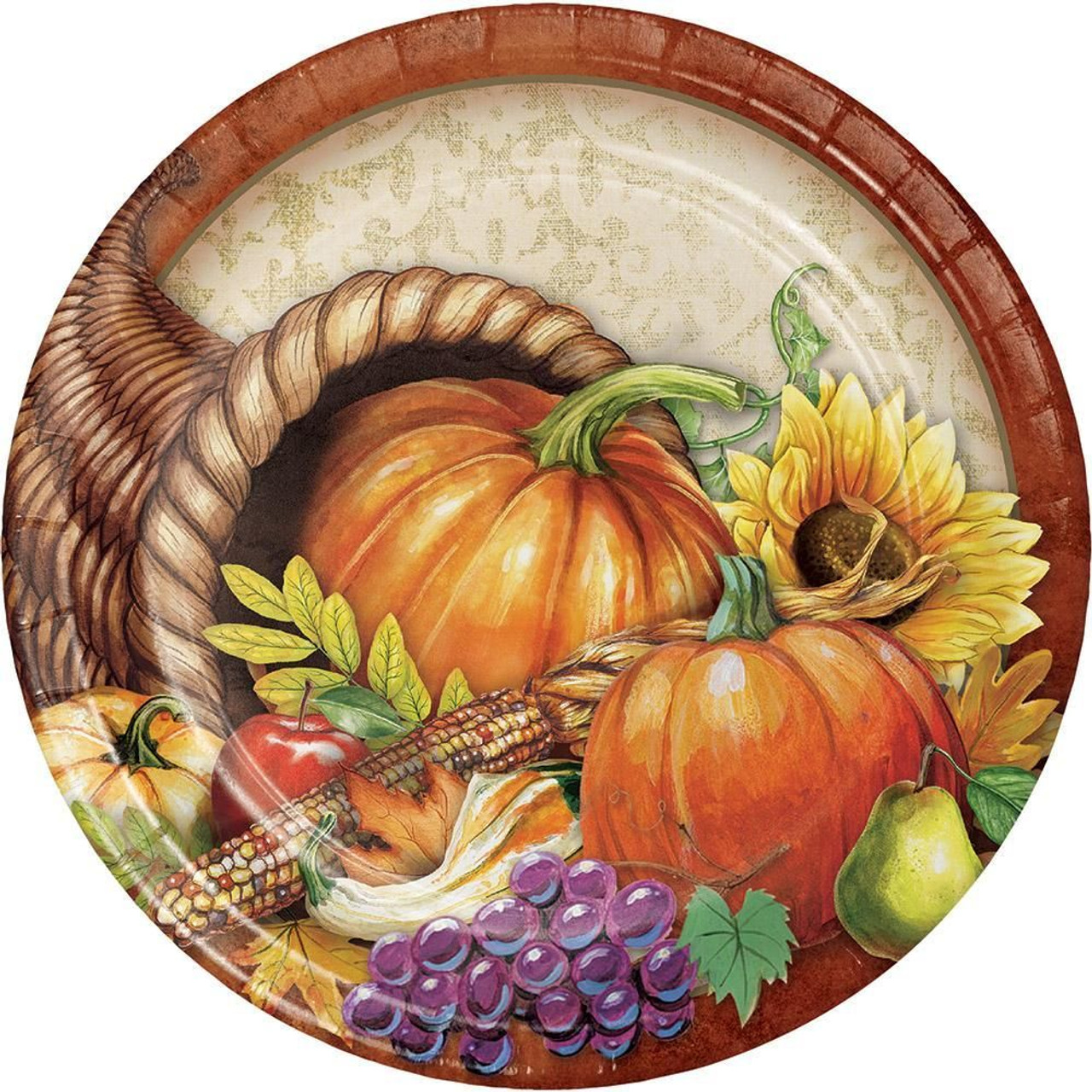 Vintage Thanksgiving Paper Plates 9 Deep Dish Sealed Pack of 8 Fall Art  Decor