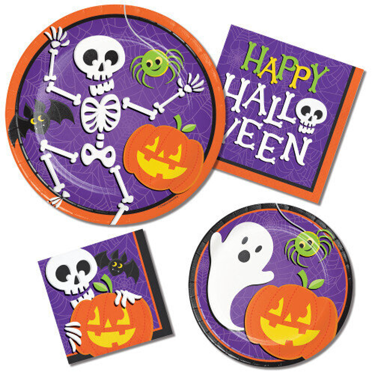 Halloween Skeleton 6.75 Paper Plates 8 Count