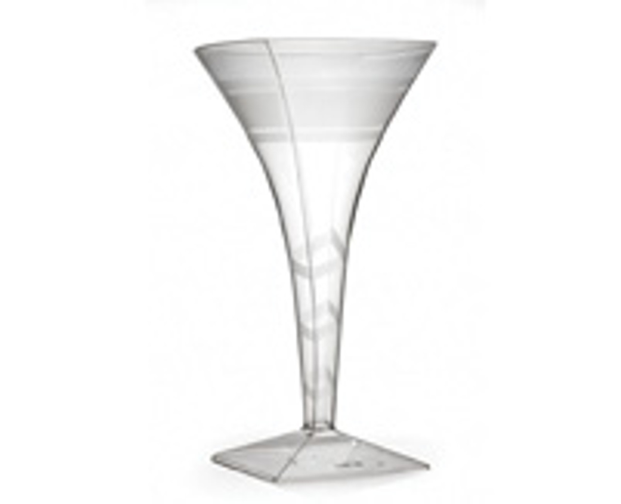 Fineline Settings 6-Piece Wavetrends Square Martini Glass, 8 oz, Clear