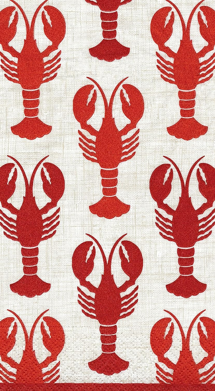 Caspari Lobsters Guest Towels