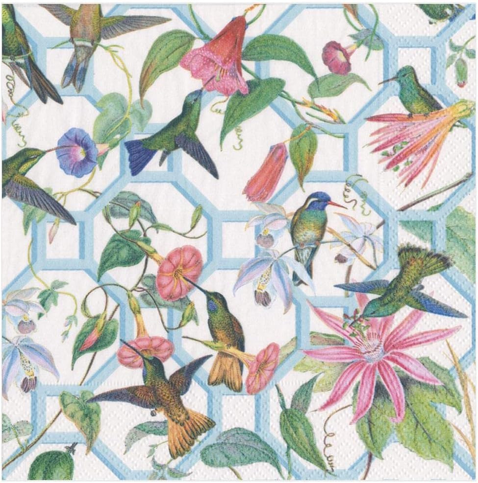 Caspari Hummingbird Trellis Dinner Napkins