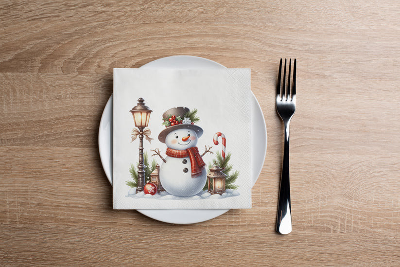 Jolly Snowman Disposable Airlaid Christmas Buffet / Cocktail