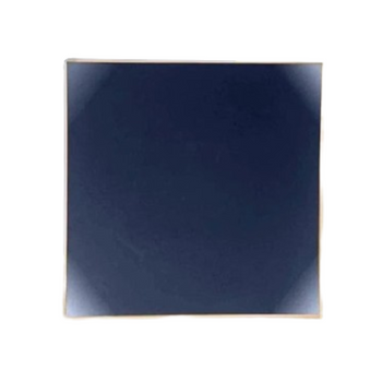 Luxe Party Square Collection Coupe Navy w/ Silver Accent Plastic Plates
