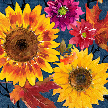 FALL FLOWERS SUNFLOWER FLORAL LUNCH NAPKINS 20ct.