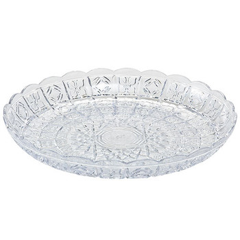 11" Round Crystal Cut Plastic Tray