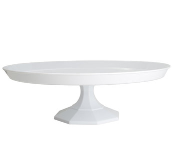 13.75" White Plastic Pedestal Cake Plate