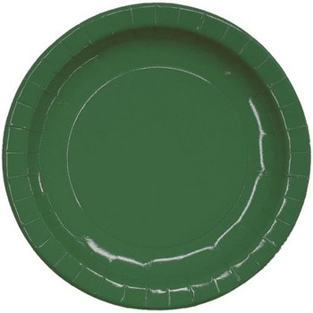 7" Dark Green Paper Salad / Dessert Plates 16ct.