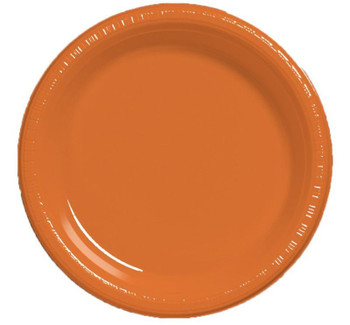 7" Sunkissed Orange Plastic Party Plates 50ct.