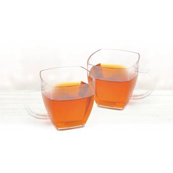 10oz. Square Clear Coffee / Tea Cup  Plastic Mug 8ct.