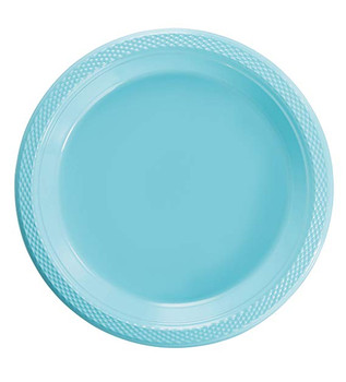 9" Light Blue Plastic Party Plates 50ct.