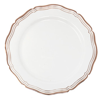 Aristocrat Collection 7" White w/ Rose Gold Rim Plastic Salad Plates 10ct.