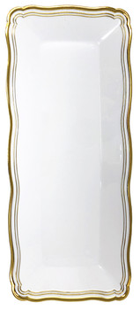 Aristocrat Collection White w/ Gold Rim Rectangular Narrow Trays 2ct.