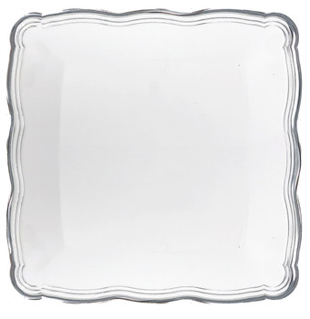 Aristocrat Collection White w/ Silver Rim Square Trays 2ct.