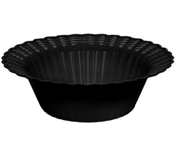 Black Plastic Scalloped 12oz. Bowl 18 count