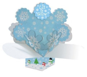 Christmas Dimensional Pop-Out Style Snowman Scene Centerpiece