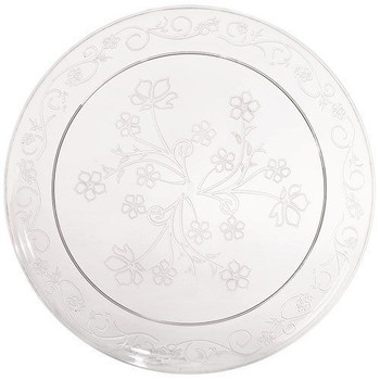 D'Vine 10" Clear Plastic Scroll Dinner Plates 20ct.