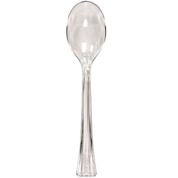 Etched Elegance Clear Plastic Soup Spoons 48ct.