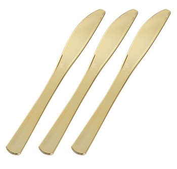 Gold Splendor LOOKS LIKE REAL Gold Plastic Knives *Case of 100*