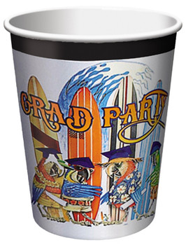 Graduation Party Parrots 9oz. Hot / Cold Paper Cup 8ct.