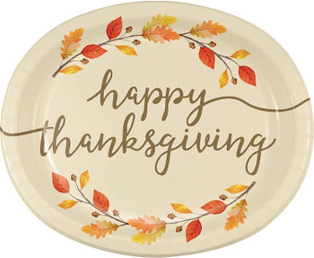 Happy Thanksgiving Thankful Oval Platters 10" x 12", Multi-color 8ct.
